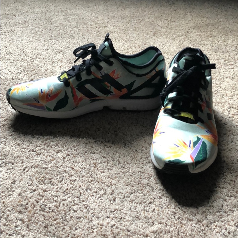 Flowered Adidas Shoes